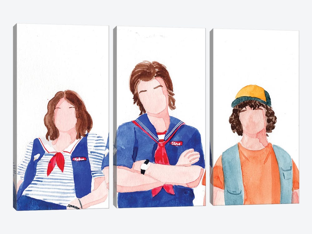 Scoops Troop (Stranger Things) by AJ Filopoulos 3-piece Canvas Wall Art