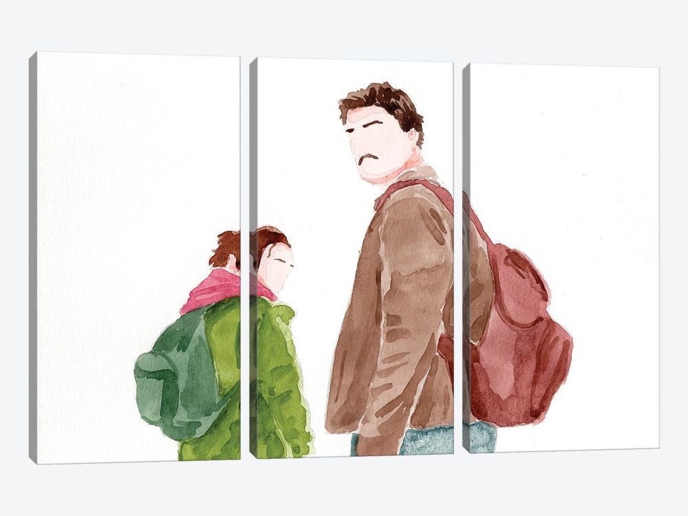 Joel And Ellie (The Last Of Us) by AJ Filopoulos 3-piece Canvas Wall Art