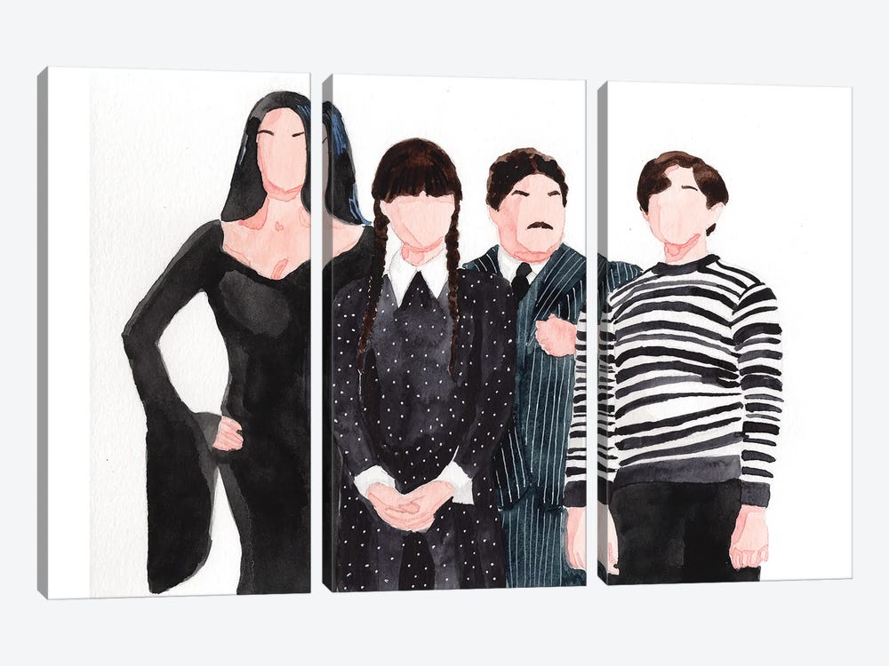 The Addams Family by AJ Filopoulos 3-piece Canvas Art Print