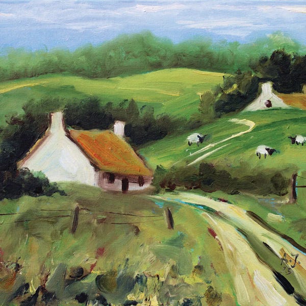 Alexandra Jagoda: Landscape With Sheep by Alexandra Jagoda