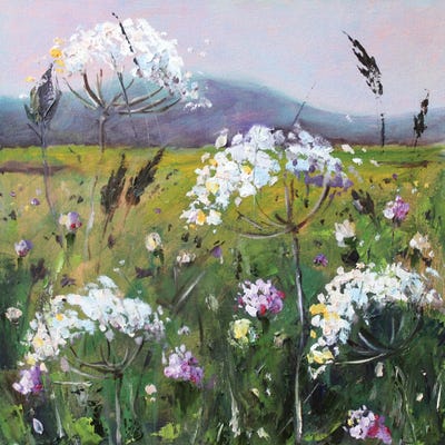 White Wildflowers by Alexandra Jagoda metal wall art