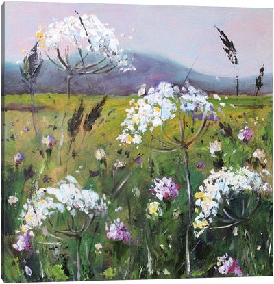 White Wildflowers Canvas Art Print - Alexandra Jagoda