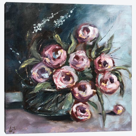 Dark Roses Canvas Print #AJG125} by Alexandra Jagoda Canvas Artwork