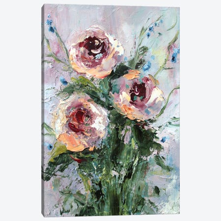 Pink Roses Canvas Print #AJG126} by Alexandra Jagoda Canvas Wall Art