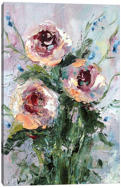 Pink Roses Canvas Art Print - Alexandra Jagoda