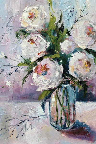 White Roses by Alexandra Jagoda metal wall art