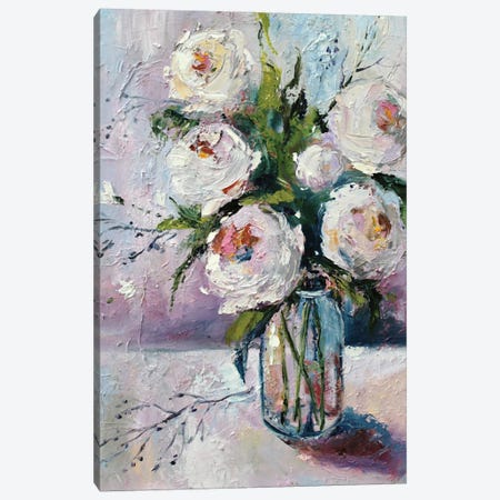 White Roses Canvas Print #AJG129} by Alexandra Jagoda Canvas Print