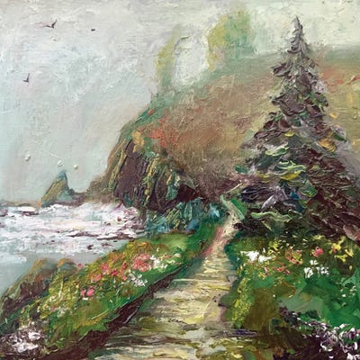 Pine Tree On The Shore by Alexandra Jagoda metal wall art