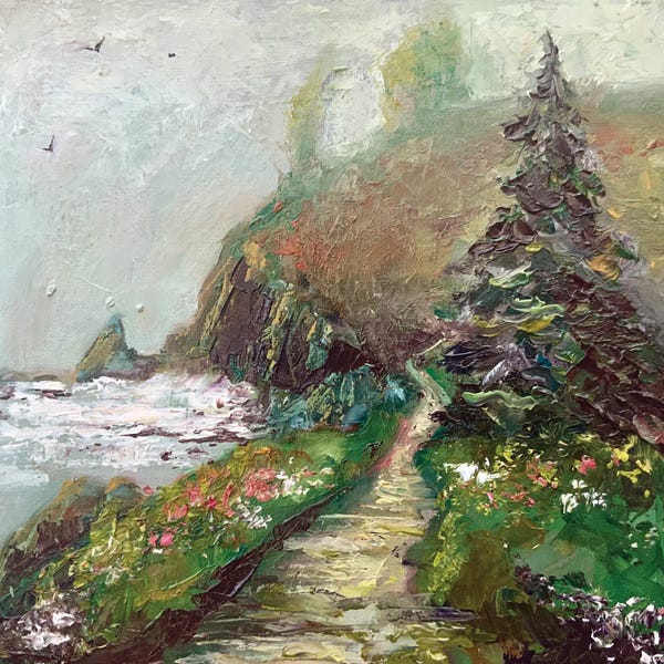 Alexandra Jagoda: Pine Tree On The Shore by Alexandra Jagoda