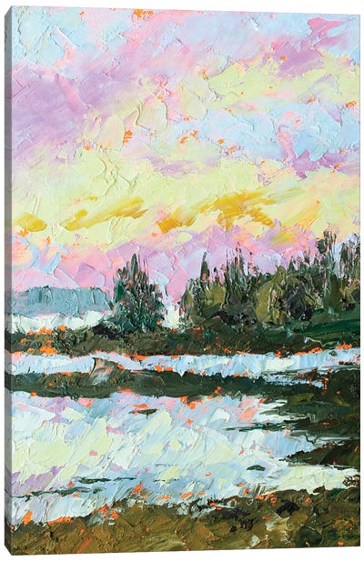 Purple Sunrise Canvas Art Print - Pops of Pink