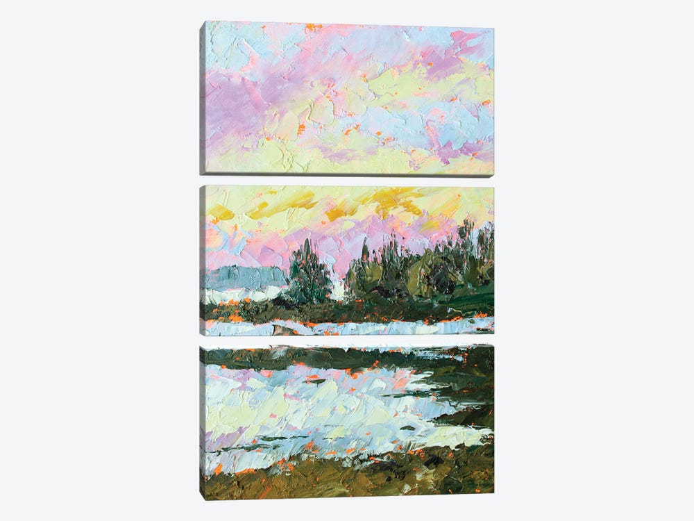 Purple Sunrise by Alexandra Jagoda 3-piece Canvas Print