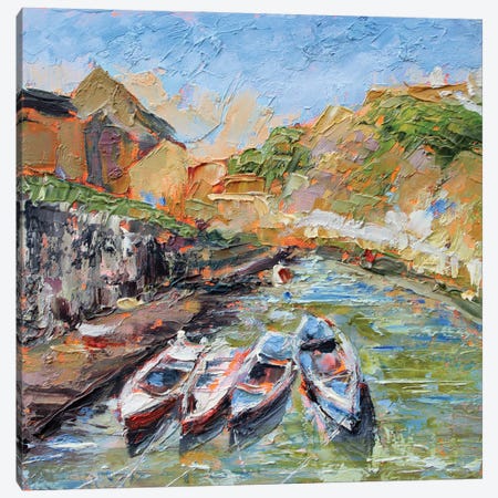 Row Boats Canvas Print #AJG50} by Alexandra Jagoda Canvas Print