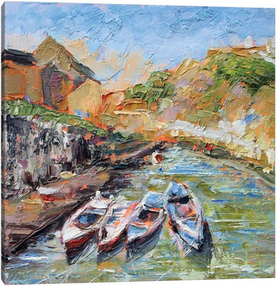 Row Boats Canvas Art Print - Alexandra Jagoda