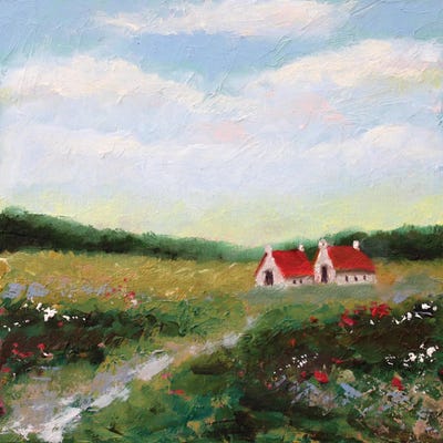 Two Houses by Alexandra Jagoda metal wall art