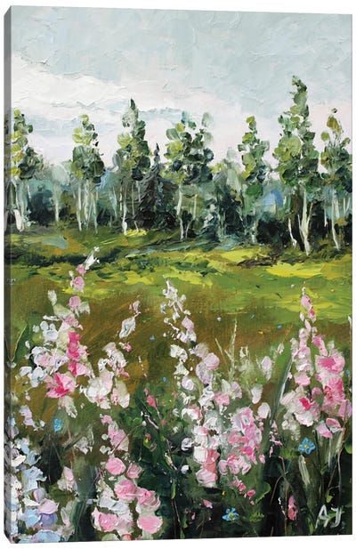 Field Of Flowers Canvas Art Print - Alexandra Jagoda