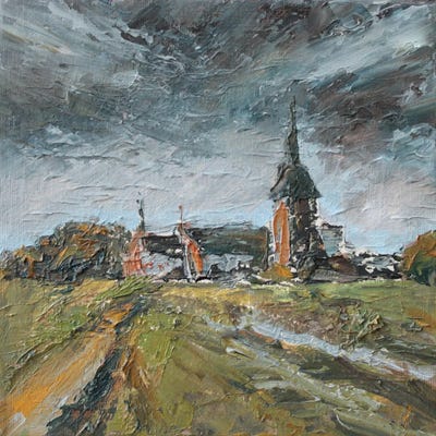 One Little Church by Alexandra Jagoda metal wall art