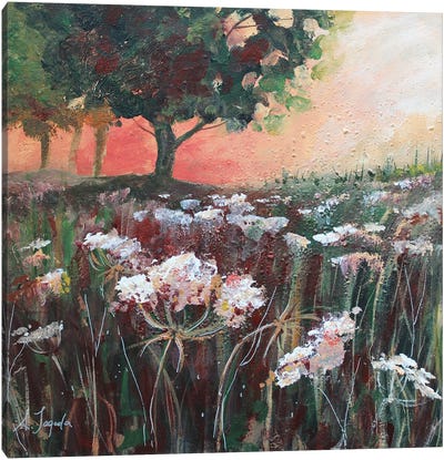 Dawn In The Meadow Canvas Art Print - Alexandra Jagoda