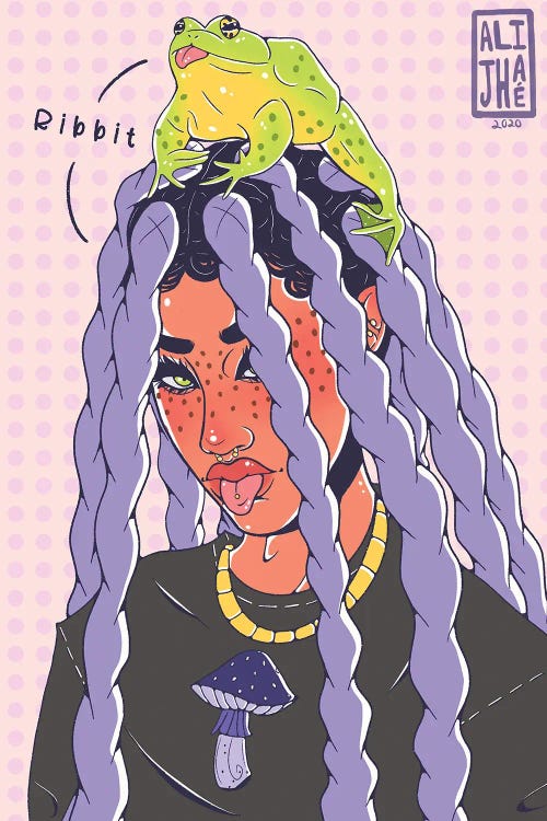 Frog Girl by Alijhae West wall art