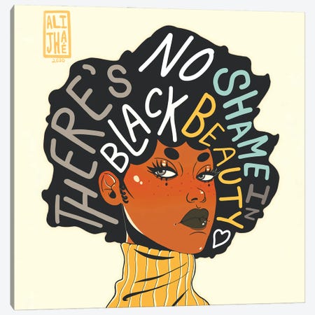 No Shame In Black Beauty Canvas Print #AJH2} by Alijhae West Canvas Artwork