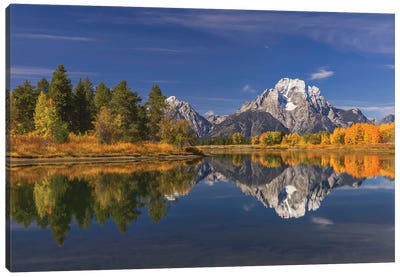 Autumn View Of Mount Moran And Snake River, Grand Teton National Park, Wyoming I Canvas Art Print - Grand Teton National Park Art