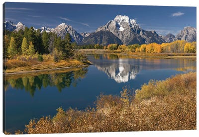 Autumn View Of Mount Moran And Snake River, Grand Teton National Park, Wyoming II Canvas Art Print - Grand Teton National Park Art