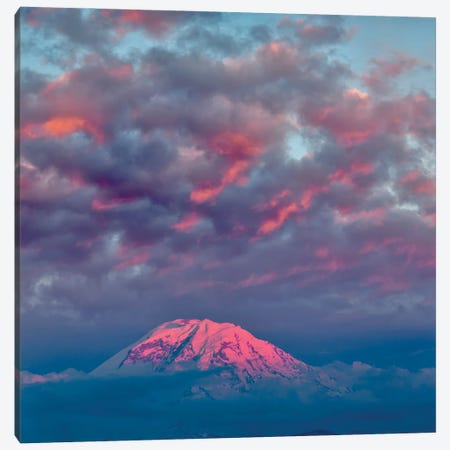 Mt. Rainier At Sunset, Washington State Canvas Print #AJO167} by Adam Jones Canvas Print