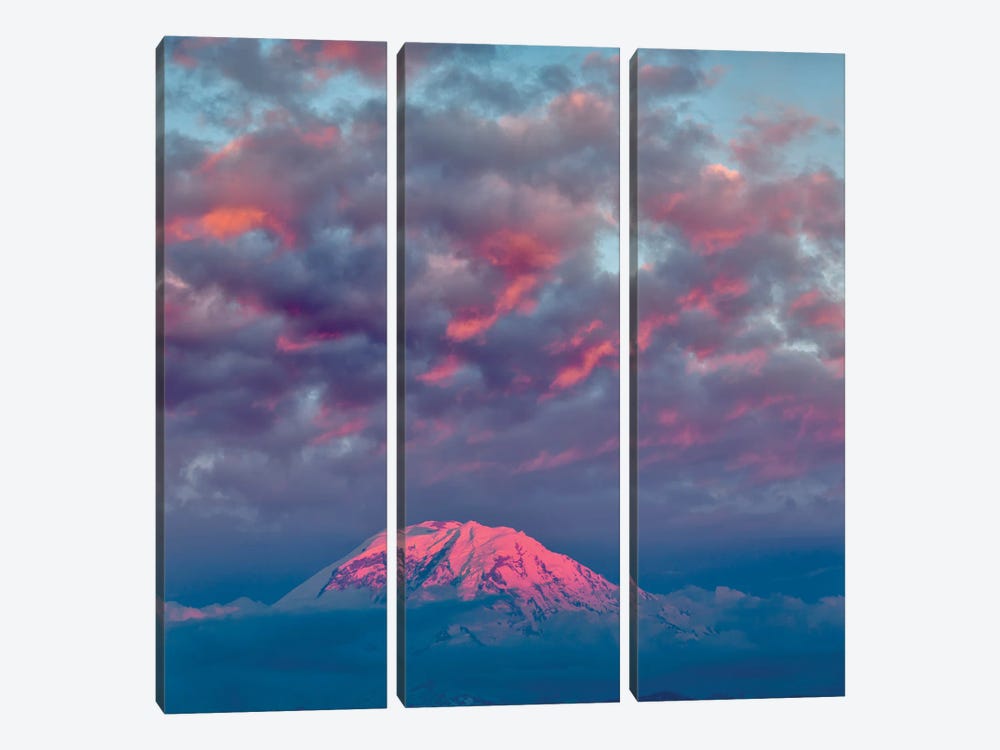 Mt. Rainier At Sunset, Washington State by Adam Jones 3-piece Canvas Art