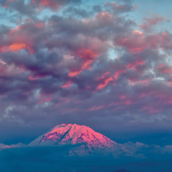 Mount Rainier: Mt. Rainier At Sunset, Washington State by Adam Jones