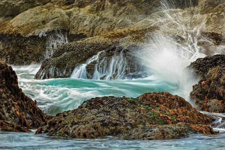 Surf Crashing On Rocks, Bandon Beach, Oregon