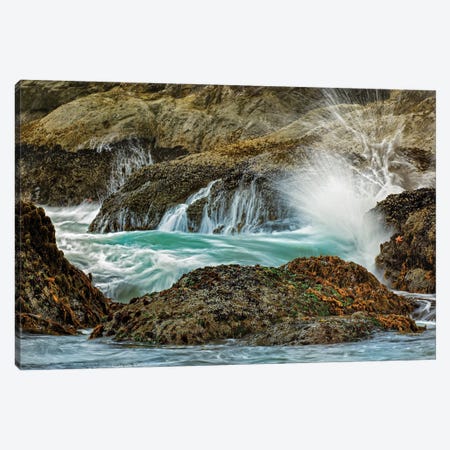 Surf Crashing On Rocks, Bandon Beach, Oregon Canvas Print #AJO188} by Adam Jones Canvas Artwork