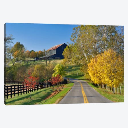 Rural Autumn Landscape II, Bluegrass Region, Kentucky, USA Canvas Print #AJO19} by Adam Jones Art Print