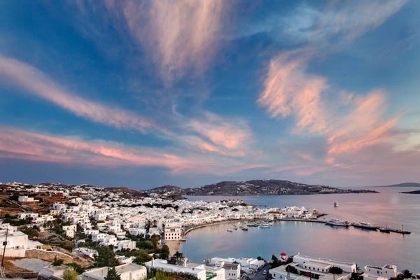 Harbors: Village Harbor, Mykonos, Cyclades, Greece by Adam Jones