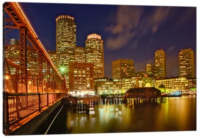 Partial View Of Downtown Skyline, Boston, Massachusetts, USA Canvas Art Print - Bridge Art