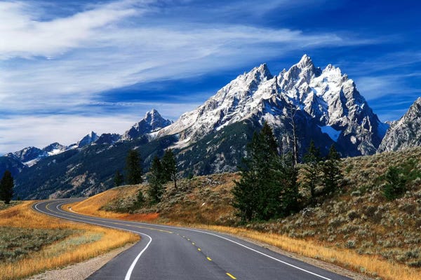 Rocky Mountains: Teton Range As Seen From Teton Park Road, Grand Teton National Park, Wyoming, USA by Adam Jones