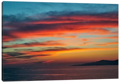 Majestic Seascape Sunset, Mykonos, Cyclades, Greece Canvas Art Print - Adam Jones