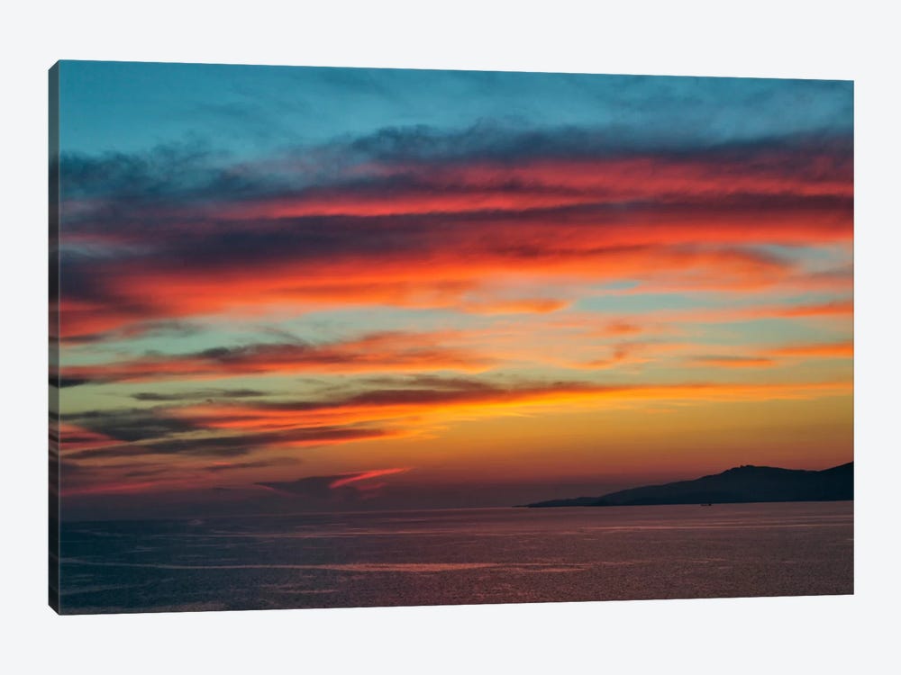 Majestic Seascape Sunset, Mykonos, Cyclades, Greece by Adam Jones 1-piece Art Print