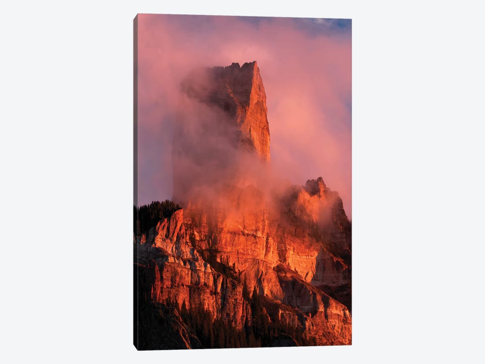 Chimney Rock at sunset, from Owl Creek Pass, Cimarron range, San Juan Mountains, Colorado by Adam Jones 1-piece Canvas Art