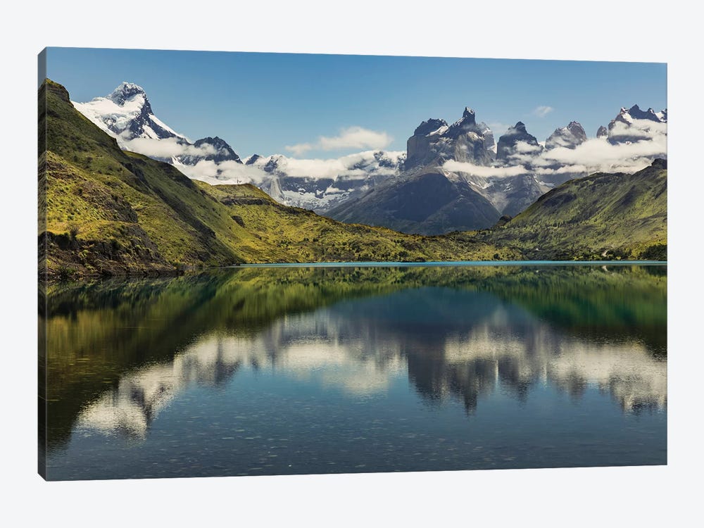 Cuernos del Paine reflecting on lake, Torres del Paine National Park, Chile, Patagonia by Adam Jones 1-piece Canvas Wall Art