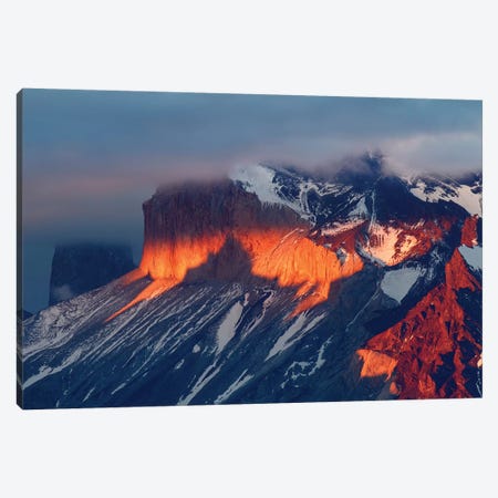 Paine Massif at sunset, Torres del Paine National Park, Chile, Patagonia II Canvas Print #AJO69} by Adam Jones Canvas Wall Art