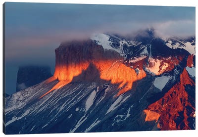 Paine Massif at sunset, Torres del Paine National Park, Chile, Patagonia II Canvas Art Print - Chile Art