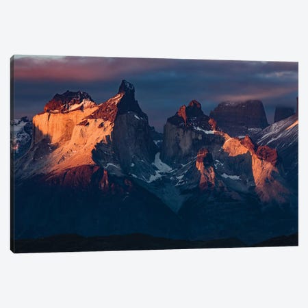 Paine Massif at sunset, Torres del Paine National Park, Chile, Patagonia III Canvas Print #AJO70} by Adam Jones Canvas Art Print