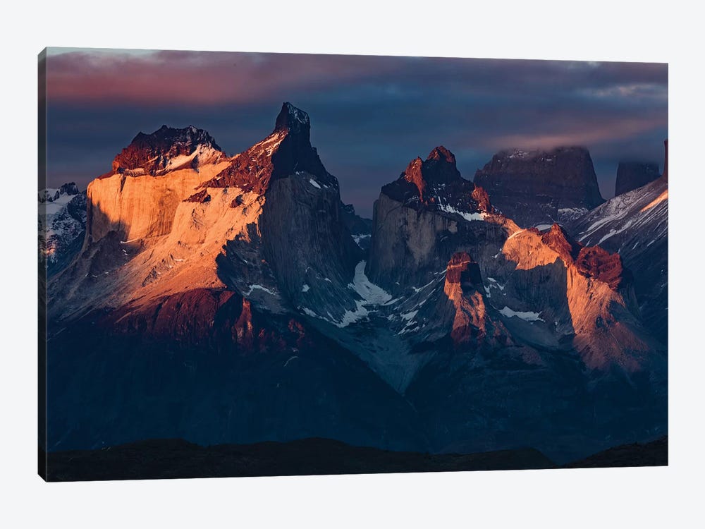 Paine Massif at sunset, Torres del Paine National Park, Chile, Patagonia III 1-piece Canvas Art
