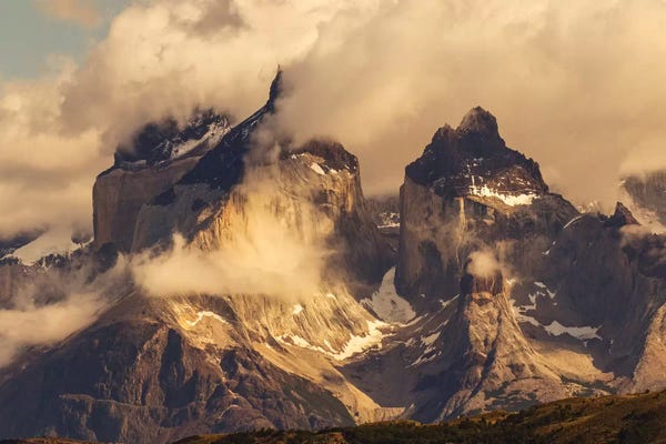Snowy Mountains: Paine Massif, Torres del Paine National Park, Chile, Patagonia by Adam Jones