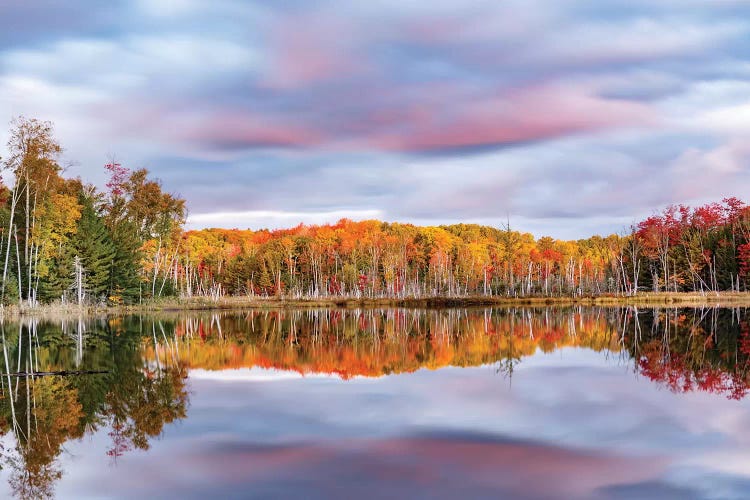 Red Jack Lake And Sunrise Reflection, Alger County, Michigan by Adam Jones wall art