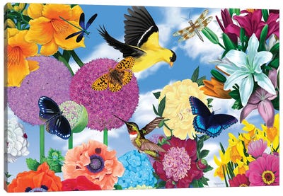 Florals In Flight II Canvas Art Print - Ann Jasperson