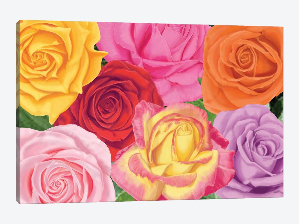Rad Roses by Ann Jasperson 1-piece Canvas Art