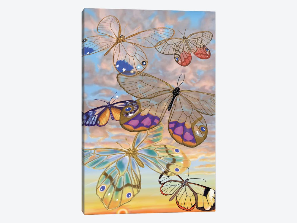 Butterflies Clouds by Ann Jasperson 1-piece Canvas Art