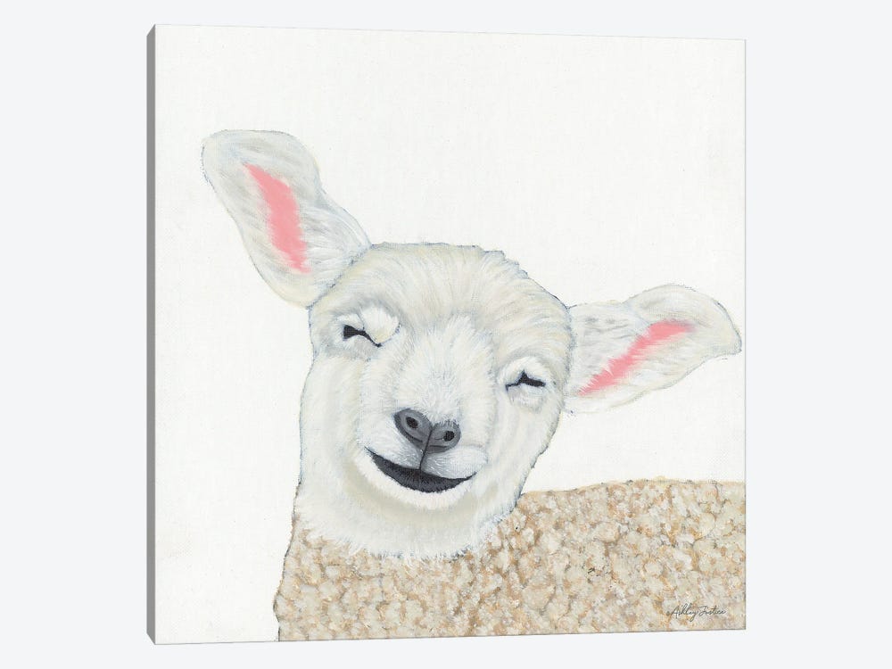 Smiling Sheep by Ashley Justice 1-piece Art Print