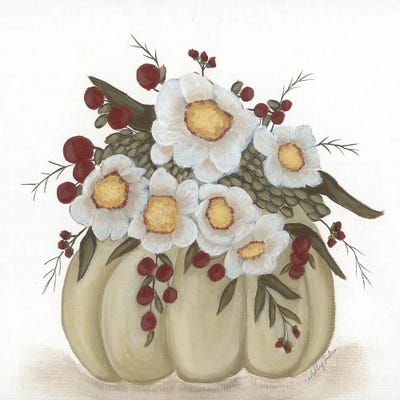 Floral Pumpkin by Ashley Justice art print