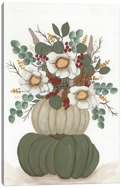Floral Pumpkin Stack Canvas Art Print